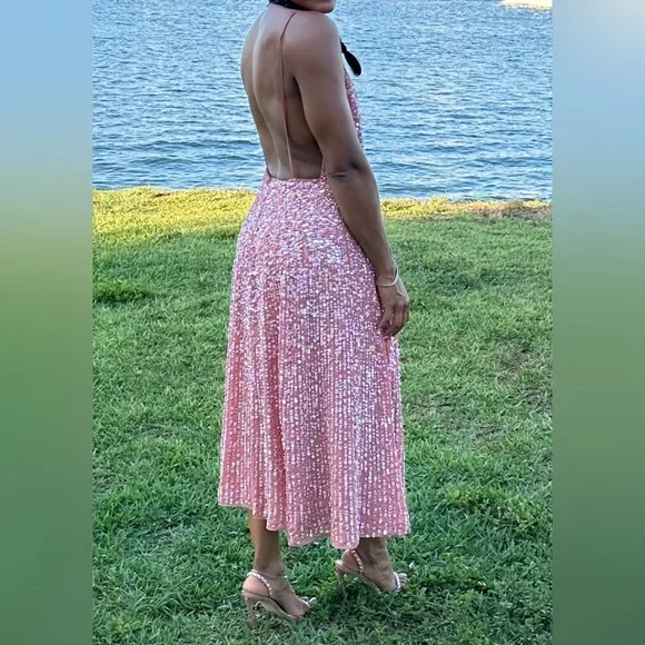navy blue dress for baby girl ASOS DESIGN drape asymmetric open back maxi dress in oversized pink floral  print